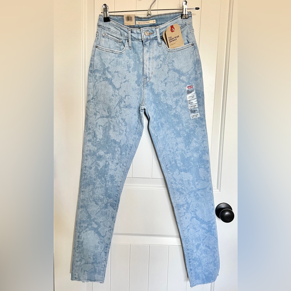 Levis 721 High Rise Skinny Women’s Tie Dye Jeans, size 27